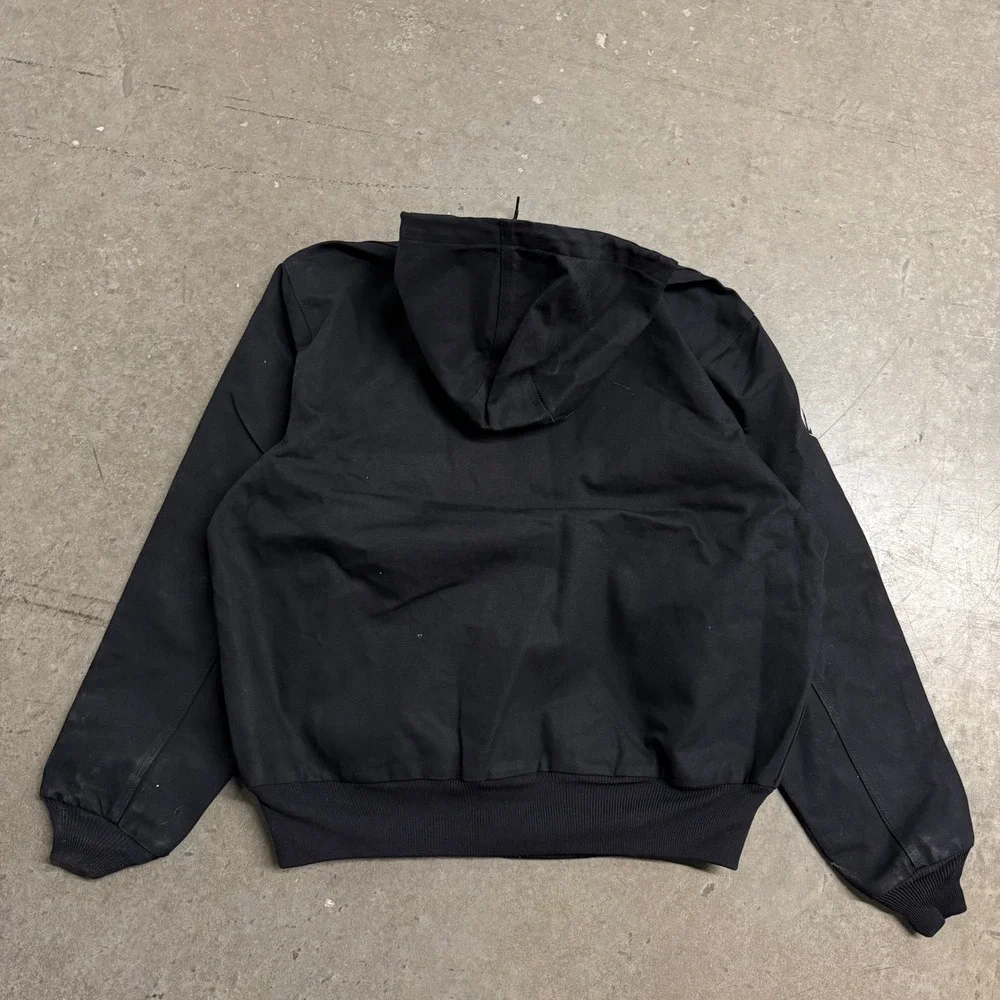 Carhartt Mens Black Loose Fit Duck Active Jacket Hooded Work Coat‎ OJ0131-M L